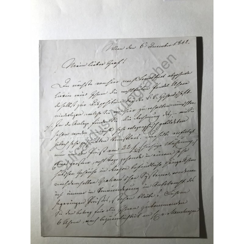 Wien, 6. Dezember 1842 - Brief mit eigenhändiger Unterschrift