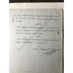 Paris, 18. November 1802 - Anordung mit eigenhändiger Unterschrift