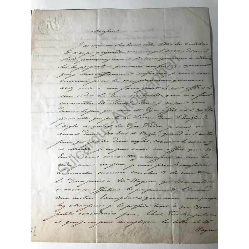 Moskau, 22. Oktober 1818 - Brief mit eigenhändiger Unterschrift