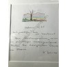 Ostern 1955 - Brief mit Aquarell und eigenhändiger Unterschrift