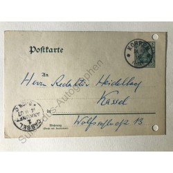 Salis bei Kohren, Postkarte mit eigenhändiger Unterschrift