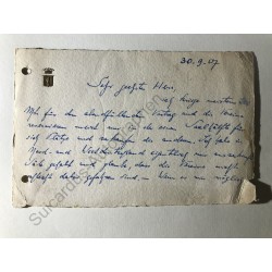 Salis bei Kohren, 30. September 1907 - Brief mit eigenhändiger Unterschrift