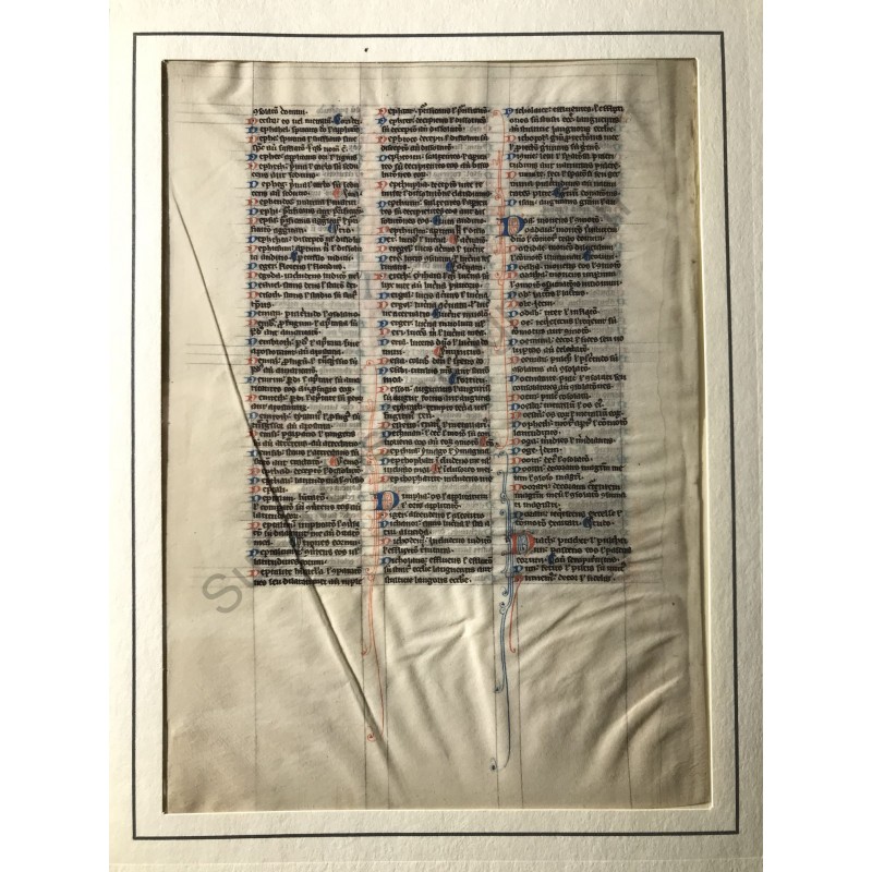 um 1280 - Hebräisches Namensregister aus einer Biblia Latina, Nordfrankreich