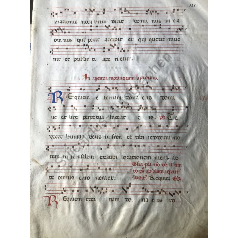 um 1480 - 3 Notenblätter aus einem Graduale