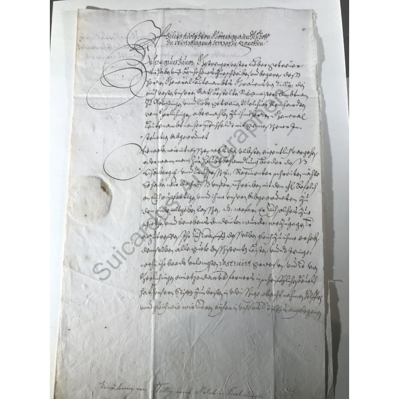 Würzburg, 9. Oktober 1624 - Brief mit eigenhändiger Unterschrift