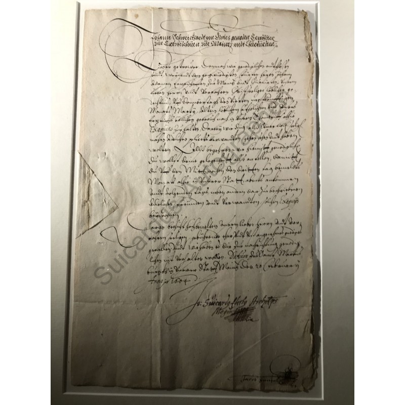 Mainz, 20. Februar 1604 - Brief mit eigenhändiger Unterschrift