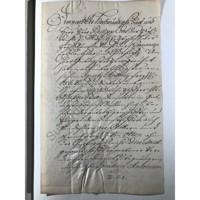 Mainz, 3. November 1742 - Urkunde mit eigenhändiger Unterschrift