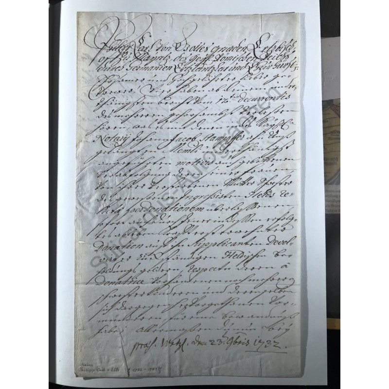 Mainz, 23. November 1732 - Brief mit eigenhändiger Unterschrift