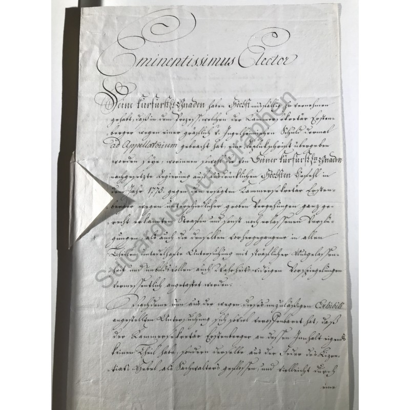 Mainz, 21. Januar 1782 - Brief mit eigenhändiger Unterschrift