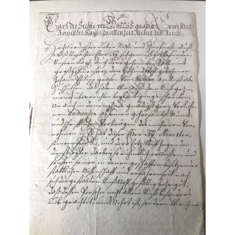 Wien, 2. März 1718 - Brief mit eigenhändiger Unterschrift