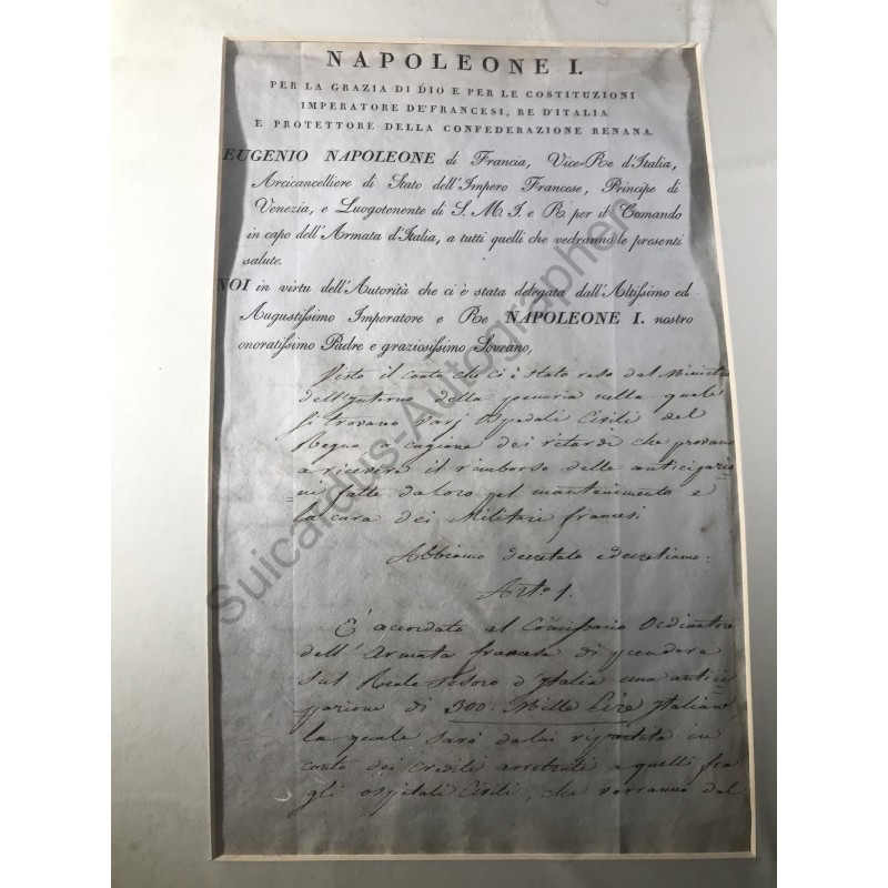 Mailand, 2. März 1810 - Dekret mit eigenhändiger Unterschrift