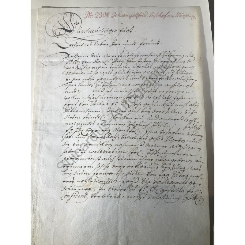 Würzburg, 24. November 1684 - Brief mit eigenhändiger Unterschrift