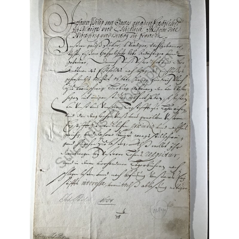 Regensburg, 5. Februar 1654 - Brief mit eigenhändiger Unterschrift
