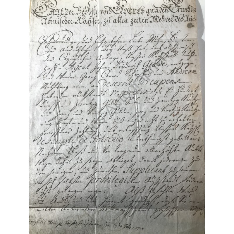 Wien, 6. November 1727 - Brief mit eigenhändiger Unterschrift