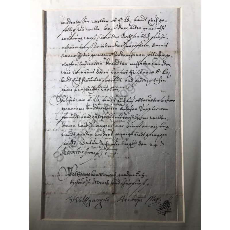 Aschaffenburg, 24.12.1596 - Brief mit eigenhändiger Unterschrift