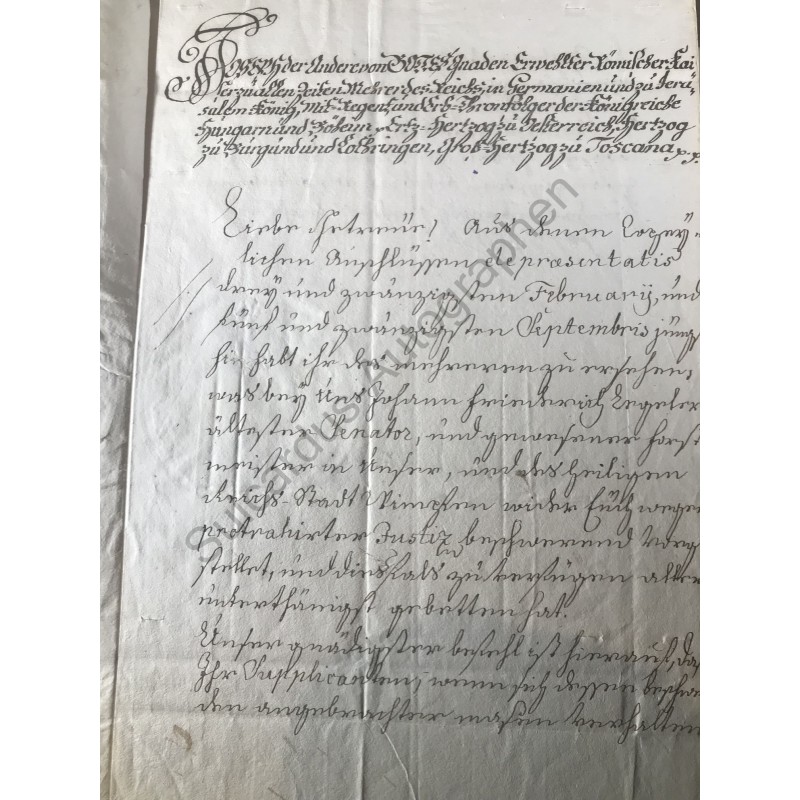 Wien, 23. Oktober 1770 - Brief mit eigenhändiger Unterschrift