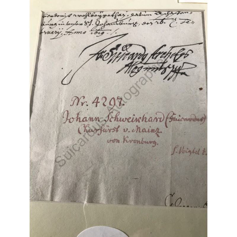 Aschaffenburg, 16.02.1619 - Brieffragment mit eigenhändiger Unterschrift