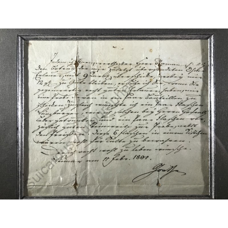Weimar, 11. Februar 1801 - Brief mit eigenhändiger Unterschrift