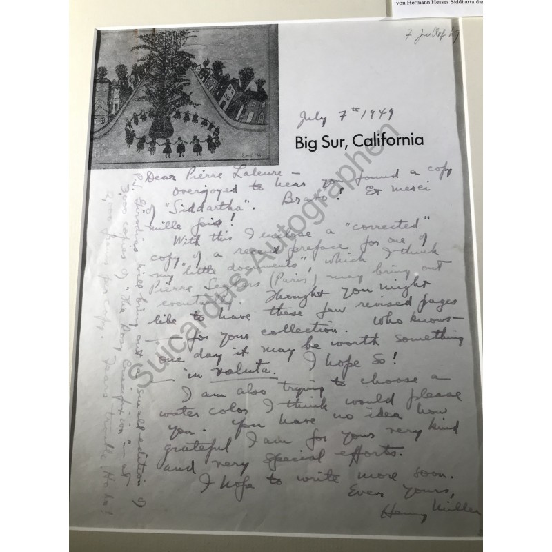 Big Sur CA, 7. Juli 1949 - Brief mit eigenhändiger Unterschrift