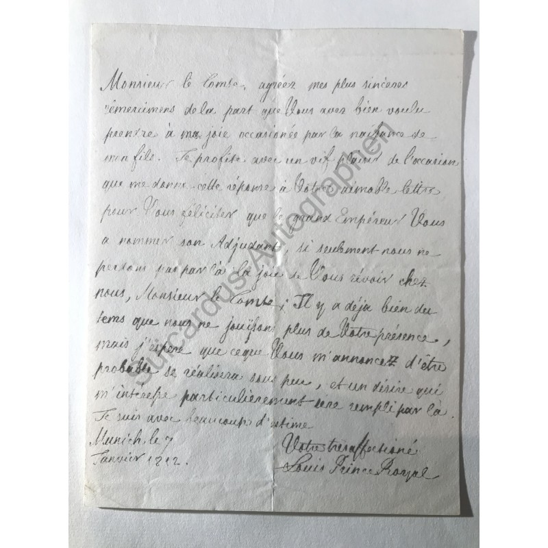 München, 7. Januar 1812 - Brief mit eigenhändiger Unterschrift