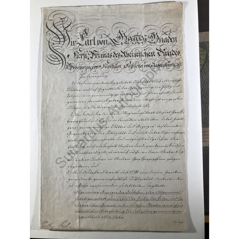 Frankfurt, 30.12.1810 - Schriftstück betr. die Presse