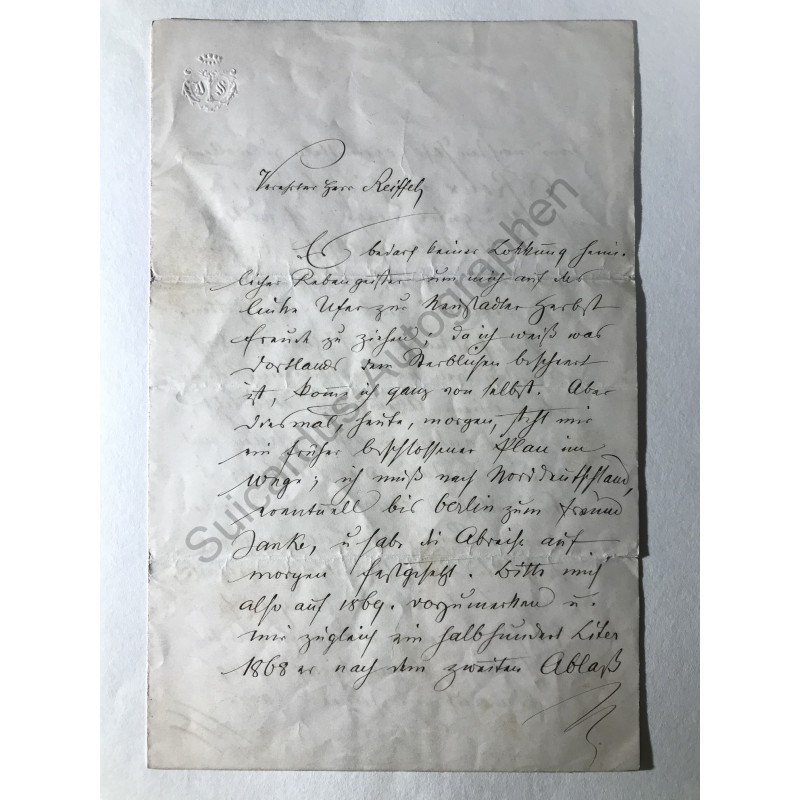 Karlsruhe, 23. Oktober 1868 - Brief mit eigenhändiger Unterschrift