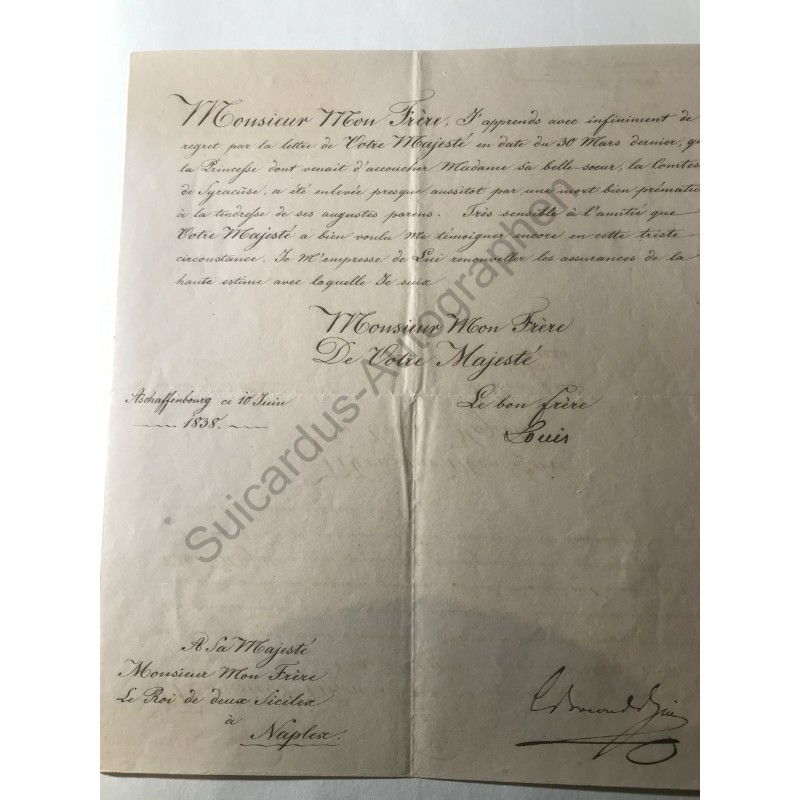 Aschaffenburg, 10.06.1838 - Brief mit eigenhändiger Unterschrift