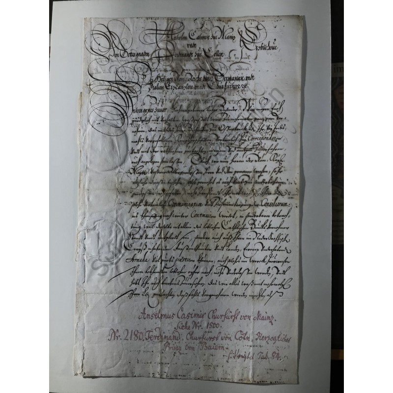 Köln, 24. Mai 1633 - Brief mit eigenhändiger Unterschrift