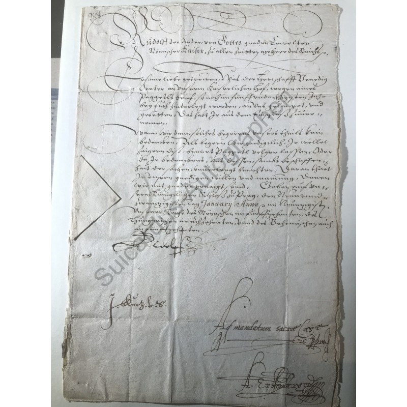 Prag, 29. Januar 1590 - Brief mit eigenhändiger Unterschrift