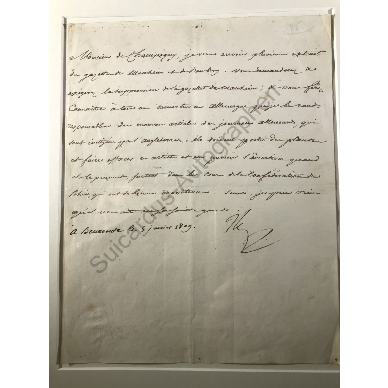 Benavente, 5. Januar 1809 - Befehl an den Außenminister Nompère