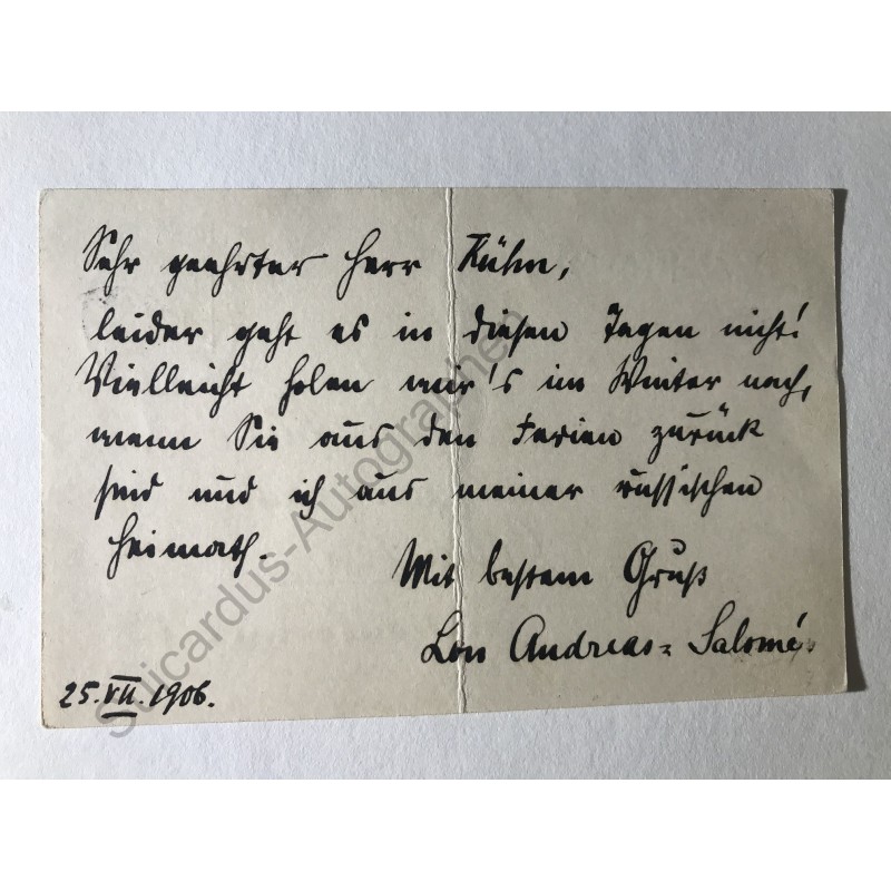 Göttingen, 25. Juli 1906 - Postkarte mit eigenhändiger Unterschrift