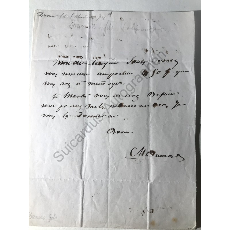Paris um 1850 - Brief mit eigenhändiger Unterschrift