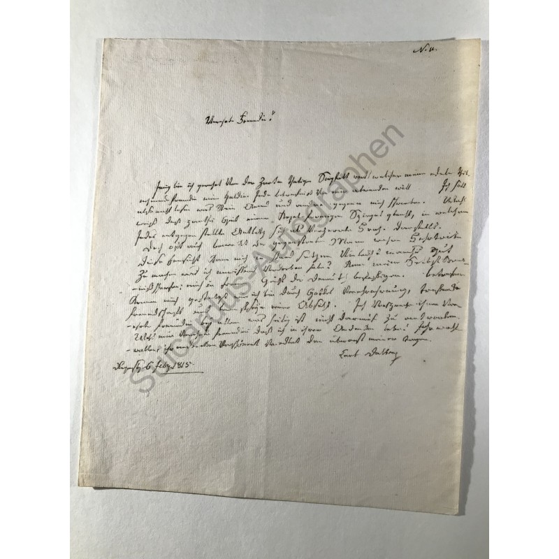 Regensburg, 6. Februar 1815 - Eigenhändiger Brief
