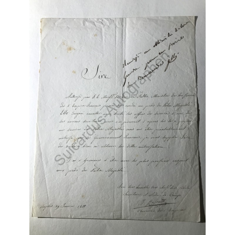 Neapel 1811 - Vermerk mit eigenhändiger Unterschrift