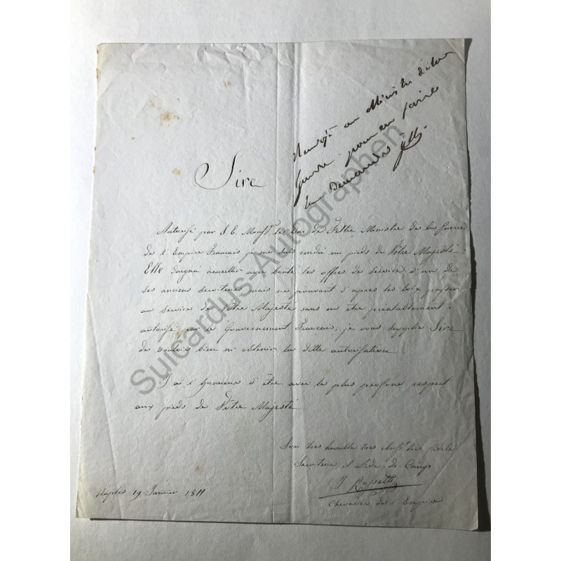 Neapel 1811 - Vermerk mit eigenhändiger Unterschrift