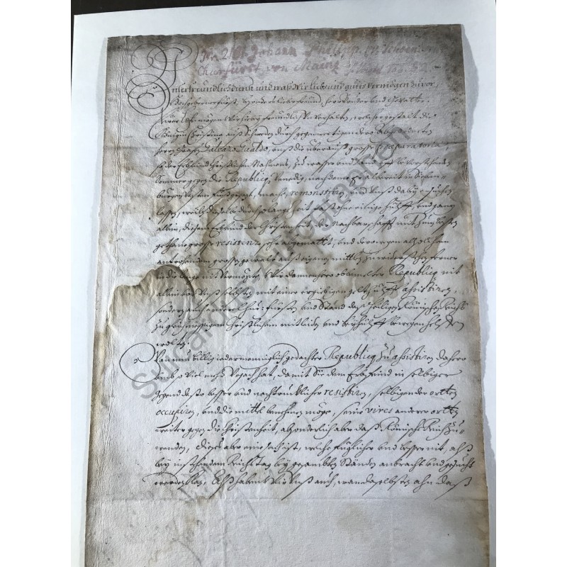 Würzburg, 14. April 1663 - Brief mit eigenhändige Unterschrift