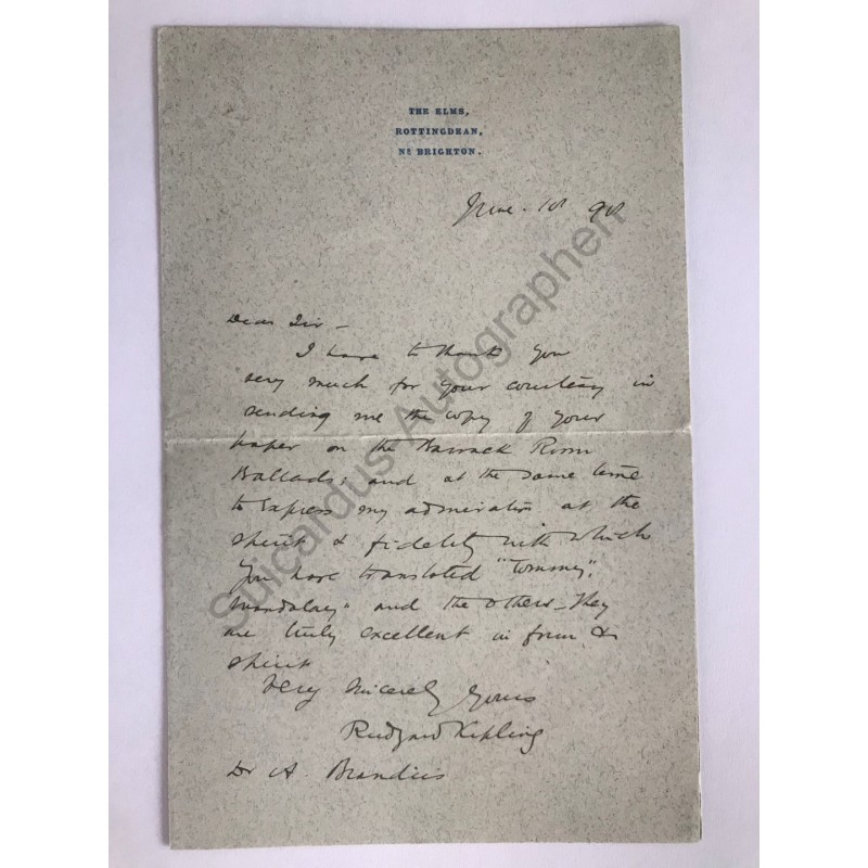 Brghton, 18. Juni 1898 - Eigenhändiger Brief mit Unterschrift