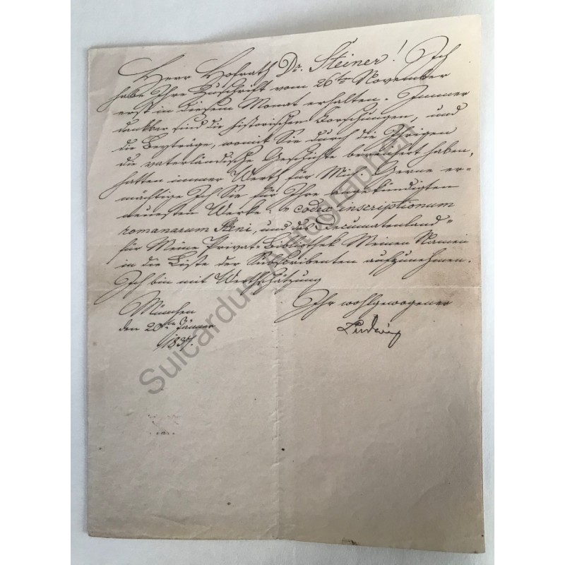 München, 20. Januar 1837 - Brief mit eigenhändiger Unterschrift