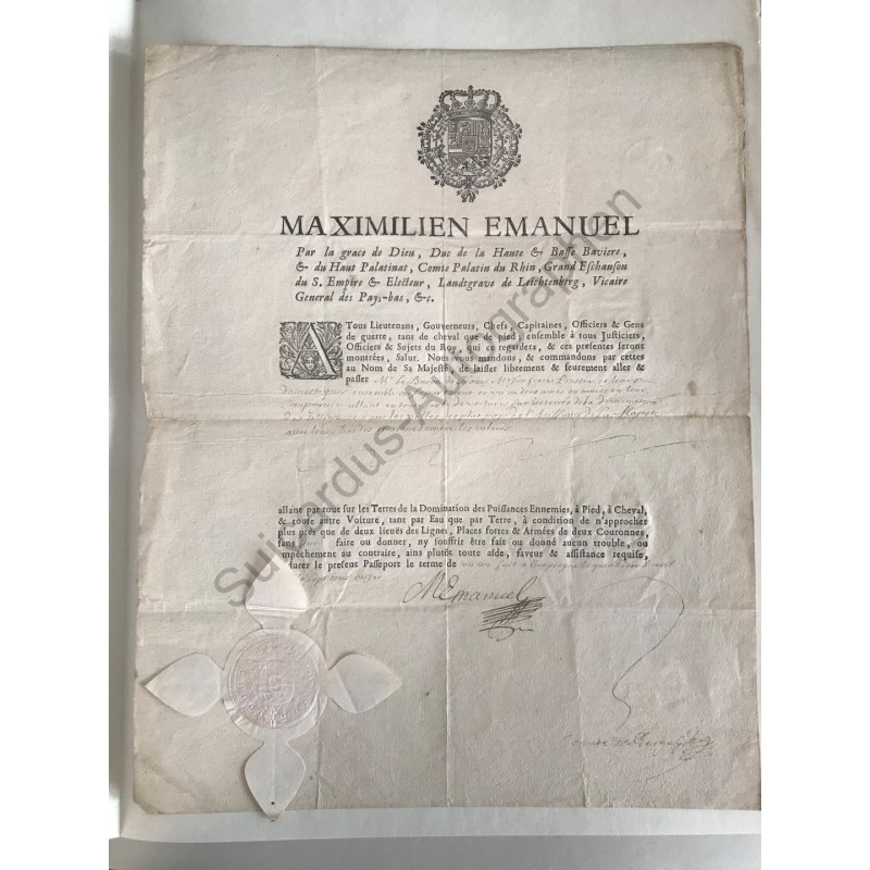Compiègne 1711 - Passierschein mit eigenhändiger Unterschrift
