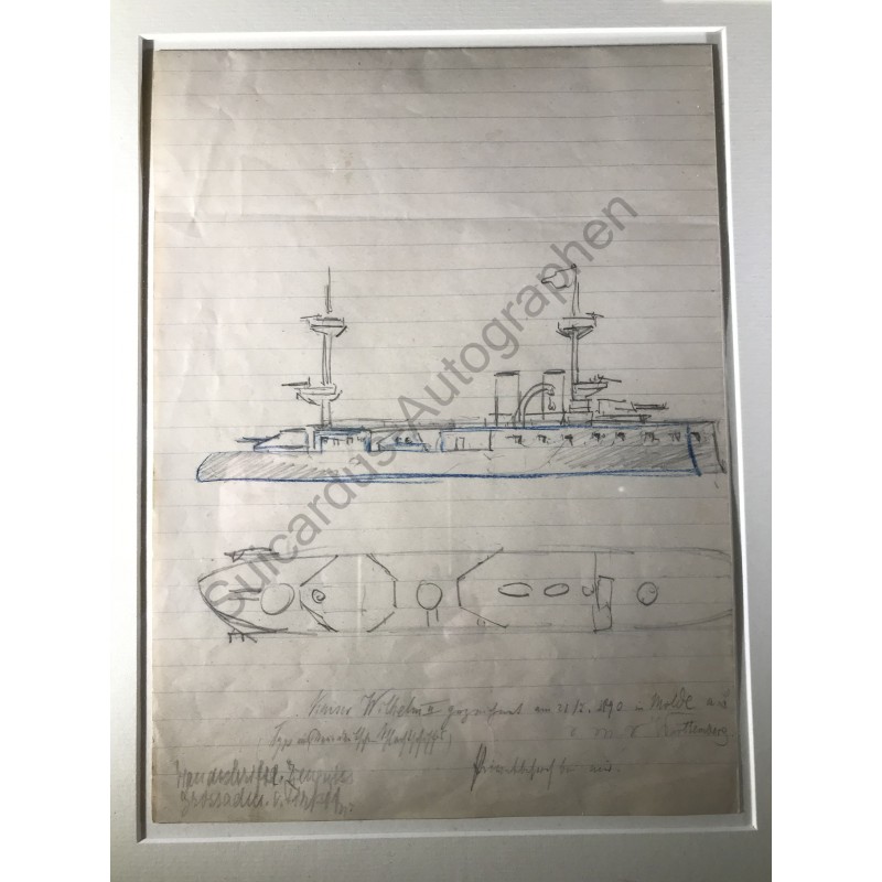 Molde| 21.07.1890, Eigenhändige Zeichnung