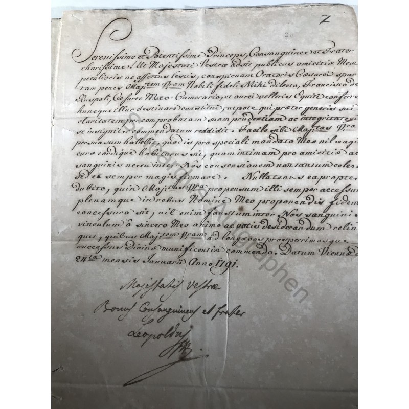 Wien, 24.01.1791 - Brief mit eigenhändiger Unterschrift