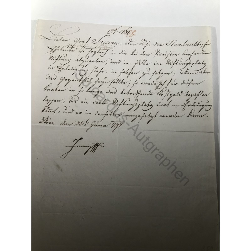 Wien, 23.01.1797 - Befehl mit eigenhändiger Unterschrift