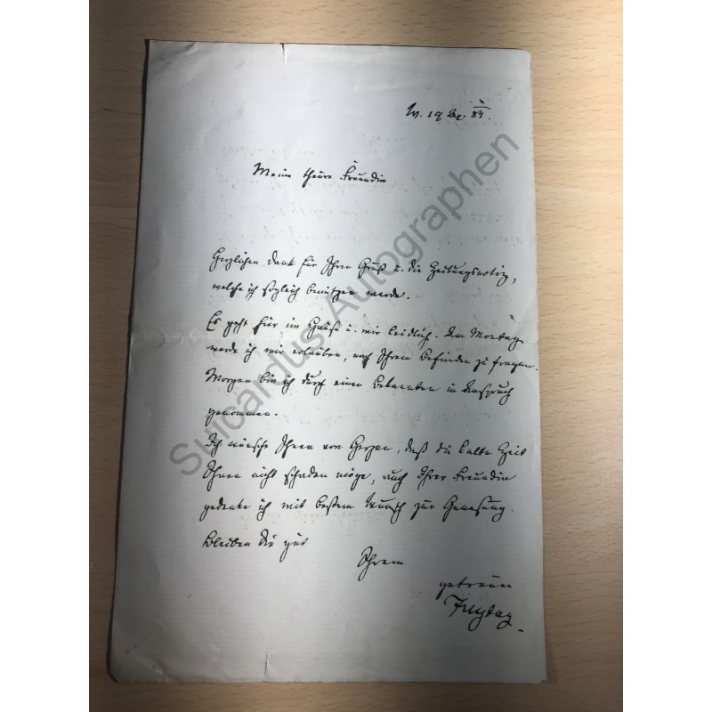 Wiesbaden | 19.12.1884, Eigenhändiger Brief mit Unterschrift