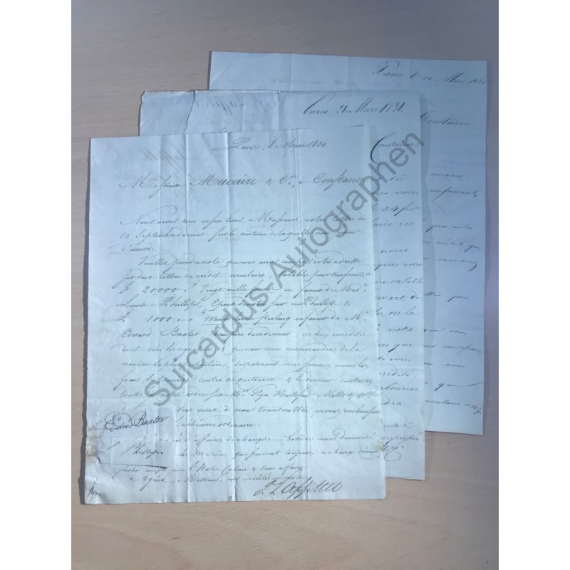 Paris | 08.03.1830, Brief mit eigenhändiger Unterschrift