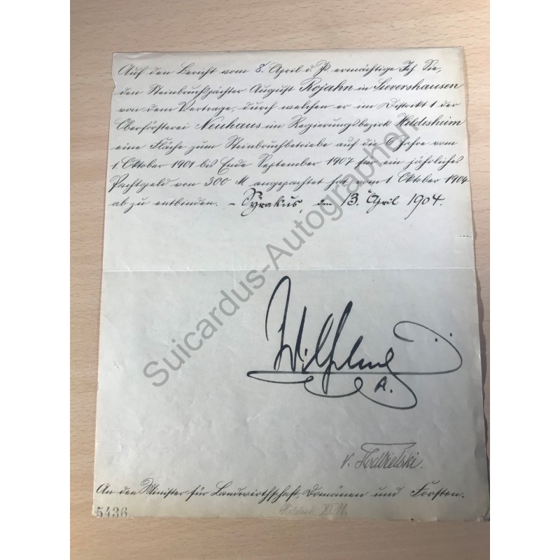 Syrakus (Sizilien) | 13.04.1904, Verfügung mit eigenhändiger Unterschrift