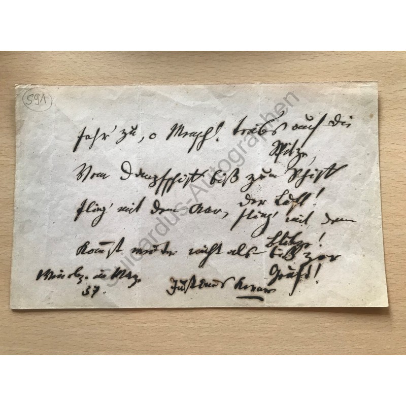 Weinsberg | 03.1837, Albumblatt mit eigenhändiger Unterschrift