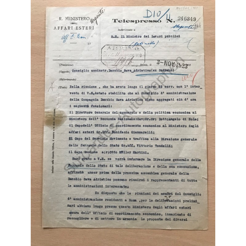 Rom | 03.11.1923, Brief mit eigenhändiger Unterschrift