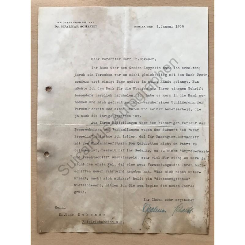 Berlin | 02.01.1939, Brief mit eigenhändiger Unterschrift