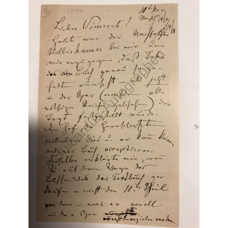 Wien, 1902 - Brief mit eigenhändiger Unterschrift