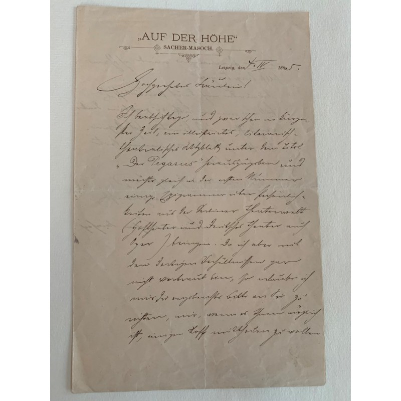 Leipzig, 04.04.1885, Brief mit eigenhändiger Unterschrift